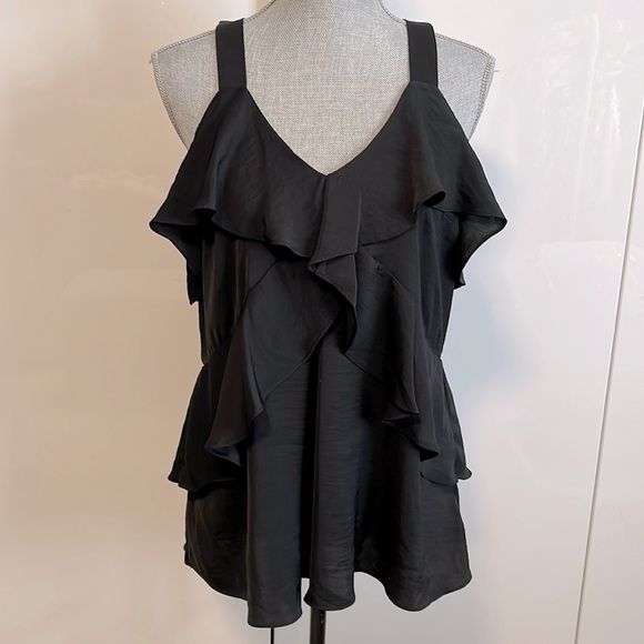 MICHAEL KORS NWOT Dressy Ruffle Long Blouse Top, Size M - Picture 1 of 10